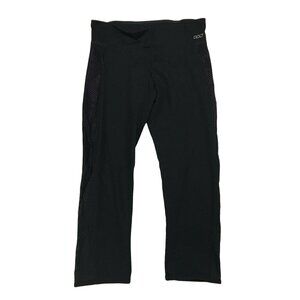 Lorna Jane Womens Leggings Size Small Cropped Capri Black Mesh Panel